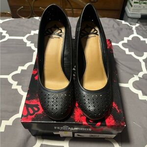 Women’s Fergalicious Black Wedges